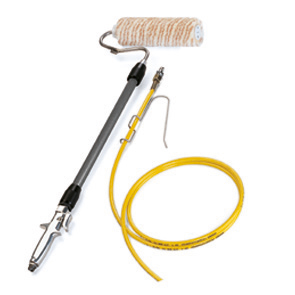 InlineRoller Compleet verpakt in kunstof box, incl. hogedrukslang 27 MPA, Diameter 4 MM, 7.5 meter. Verlenglans 0.5m. Verfrol 13 mm vachtlengte